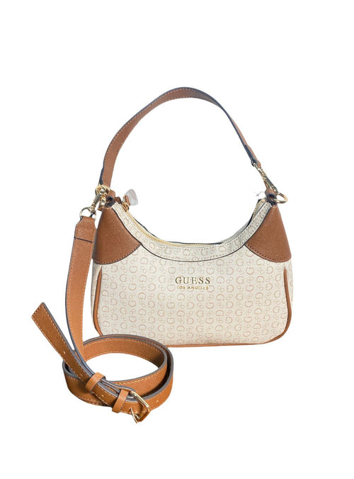 Bolso GUESS Hobo Monograma – Elegancia Versátil en Café y Beige