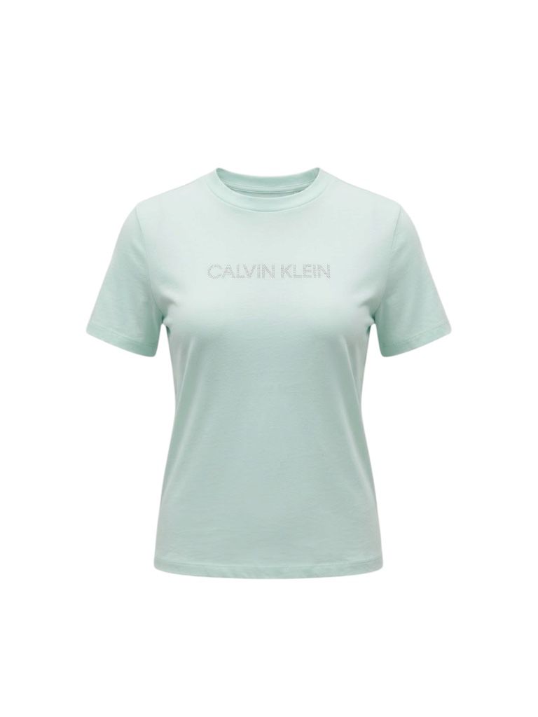 Playera Calvin Klein Dama - Menta Suave con Logo Brillante TALLA L