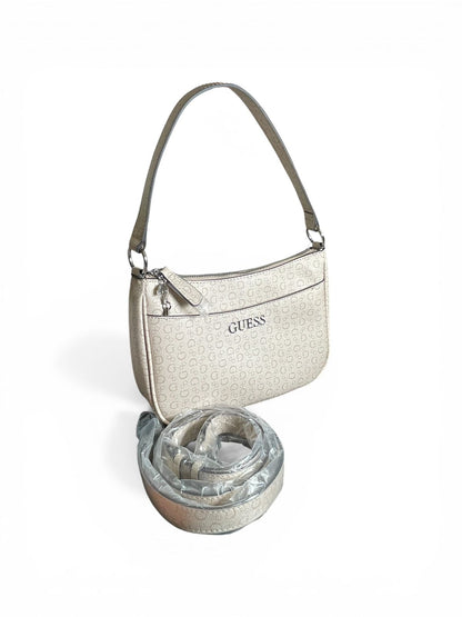Bolso Guess Cream Monogram – Elegancia Minimalista 2 en 1