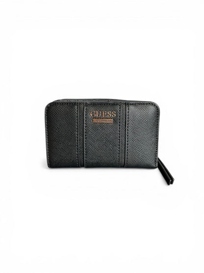 Cartera Guess Los Angeles – Elegancia y Organización en Negro Saffiano