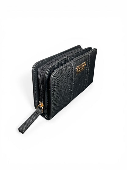 Cartera Guess Los Angeles – Elegancia y Organización en Negro Saffiano