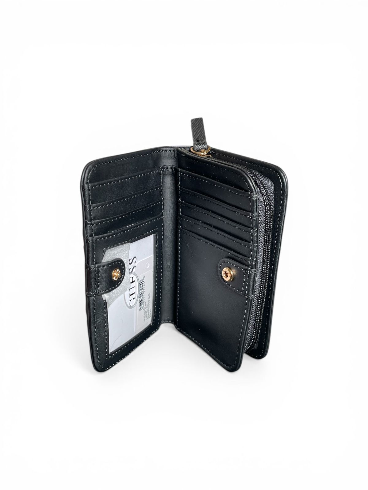 Cartera Guess Los Angeles – Elegancia y Organización en Negro Saffiano
