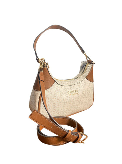 Bolso GUESS Hobo Monograma – Elegancia Versátil en Café y Beige