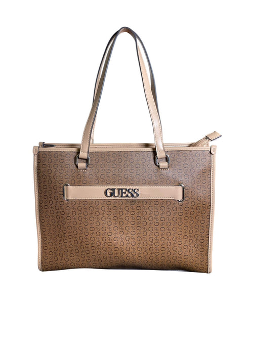 Bolsa Tote Guess Monogram – Elegancia Café y Estilo Diario