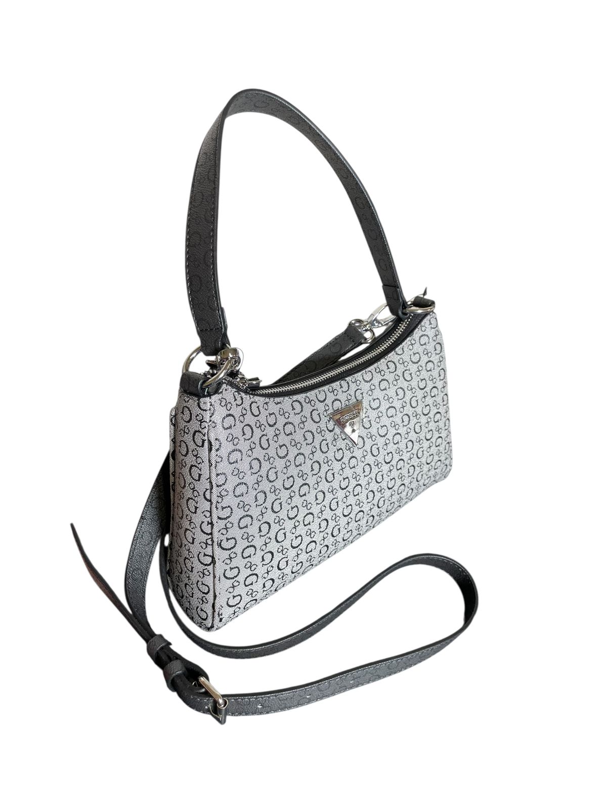 Bolso Guess Gris Monogram – Estilo Versátil 2 en 1