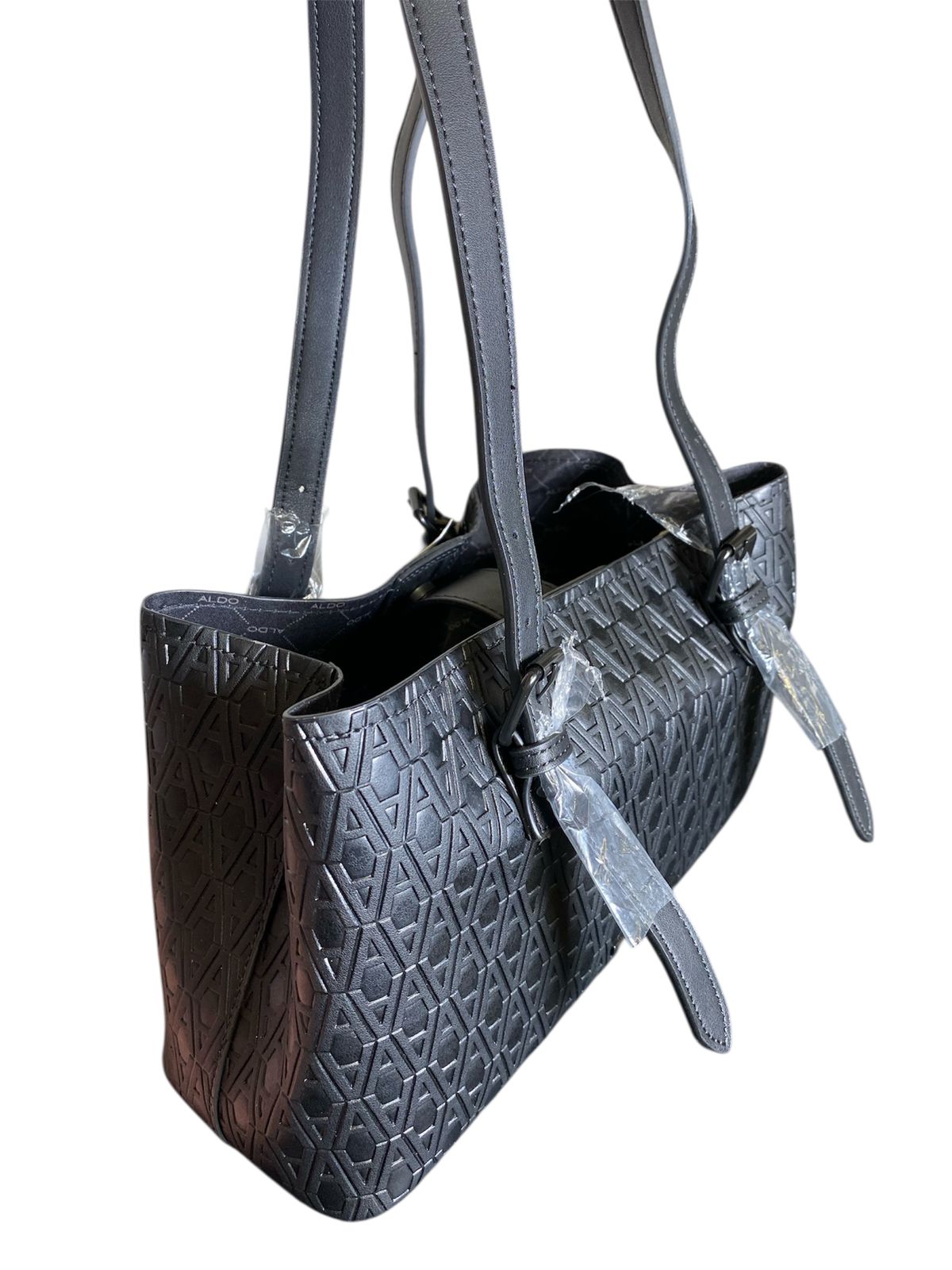Bolso ALDO Icon Negro con Relieve Geométrico