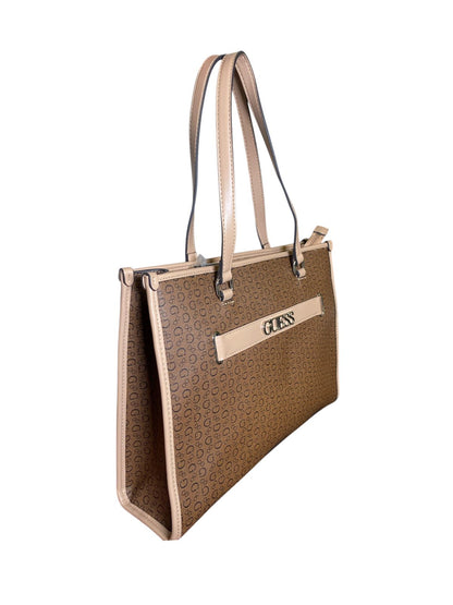Bolsa Tote Guess Monogram – Elegancia Café y Estilo Diario