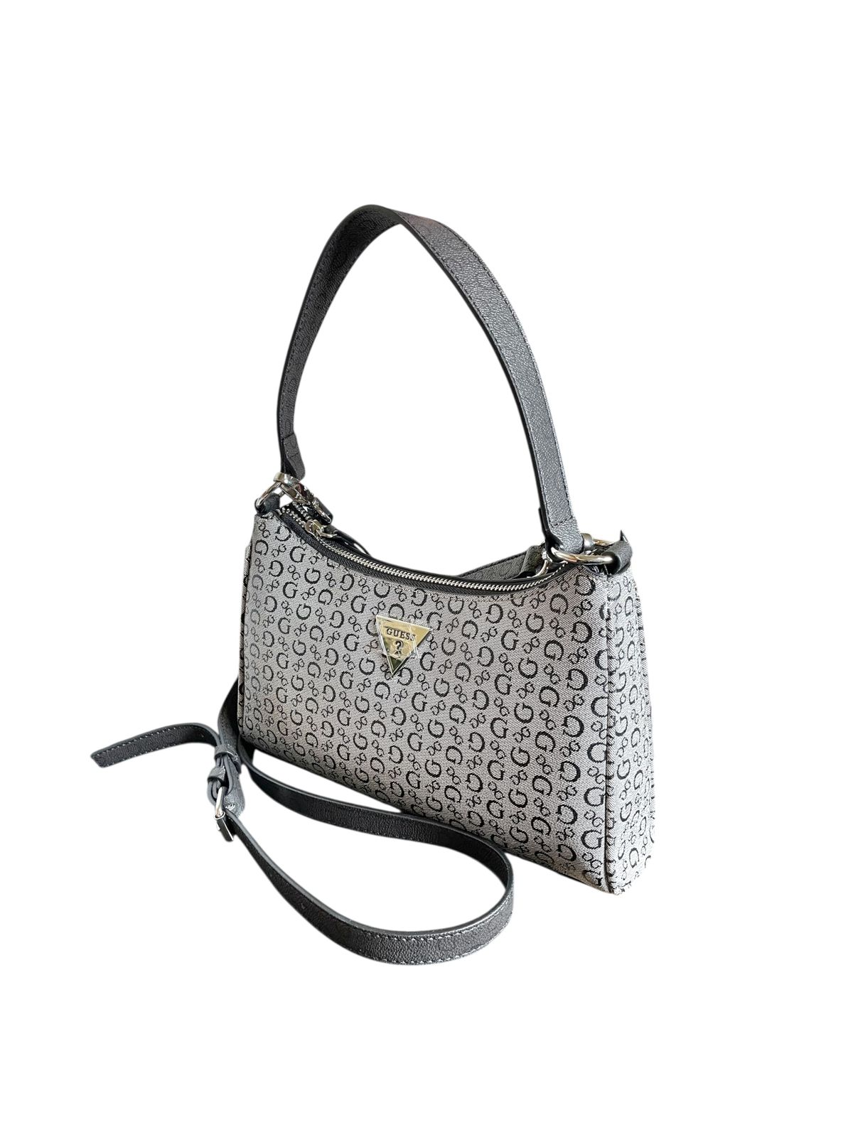 Bolso Guess Gris Monogram – Estilo Versátil 2 en 1